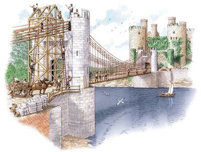 De bouw van Conwy Bridge, County Borough of Conwy door Stephen Conlin