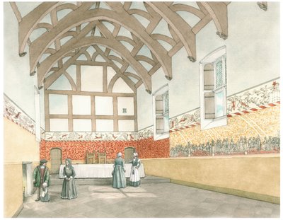 De Grote Zaal van Cothay Manor, nabij Wellington, Somerset door Stephen Conlin
