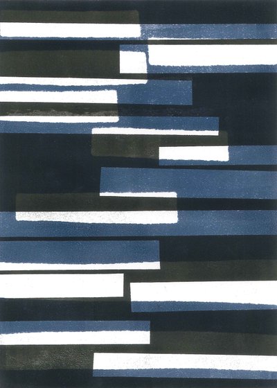 Borden I, 2015 (monoprint op papier) door Stephen Dow