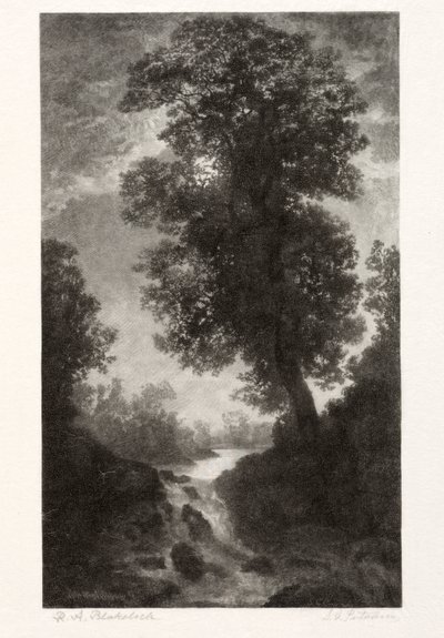 Een waterval bij maanlicht door Stephen Greeley Putnam