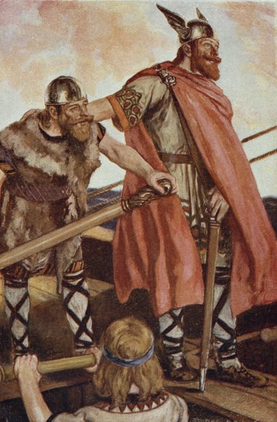 Erik de Rode (950-1003/04) vertrekt naar Groenland, illustratie uit 