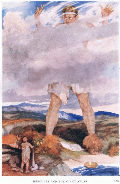 Hercules en de reus Atlas door Stephen Reid