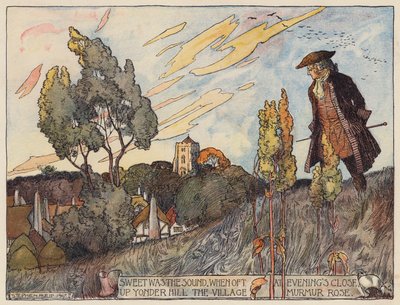 Illustratie voor The Deserted Village door Oliver Goldsmith door Stephen Reid