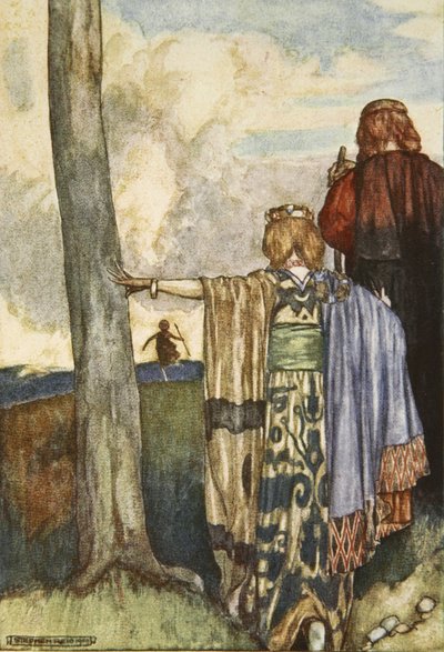 Koningin Maeve ontmoet Cuchulain, illustratie uit 