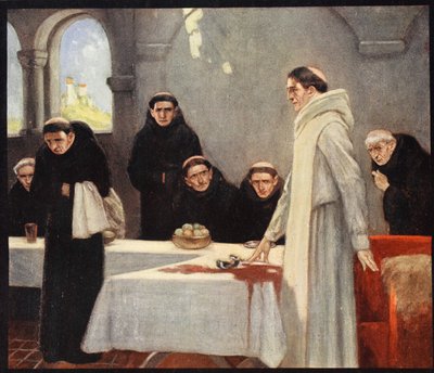 Sint Benedictus en de monniken, illustratie uit 