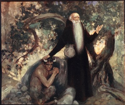 Sint Antonius en de sater, illustratie uit 