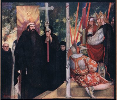 De ontvangst van Sint Augustinus door Ethelbert door Stephen Reid