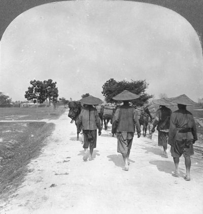 Op weg naar China vanuit Bhamo, Birma, 1908 door Stereo Travel Co