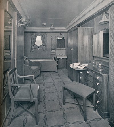 Appartementen in het eersteklas gedeelte aan boord van de S.S. Empress of Britain, 1931 door Stewart Bale Limited