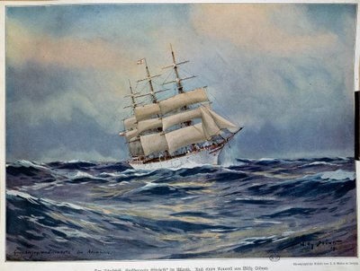 Het zeil van de Groothertogin Elisabeth. Aquarel door Willy Stöwer. 1909. Parijs, Decoratieve Kunsten door Willy Stoewer 