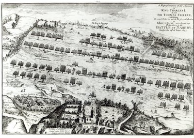 Voorbereiding voor de Slag bij Naseby, gevochten op 14 juni 1645, gepubliceerd in 