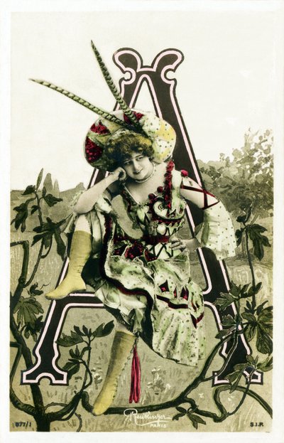 A : Constance Elise De Vere, Franse actrice met Engelse wortels, geboren in België - Theatre Marigny, Parijs - Alfabet in ansichtkaarten - Fotomontages met foto