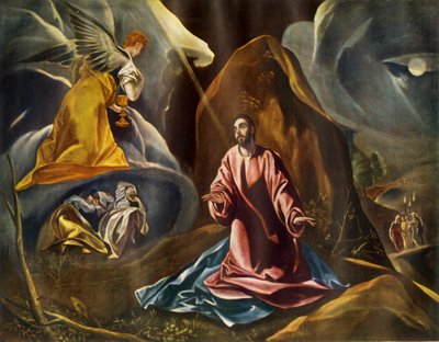 De doodsangst in de tuin van Getsemane door Studio of El Greco