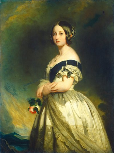 Koningin Victoria, ca. 1843 door Studio of Franz Xaver Winterhalter