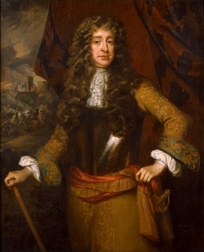 Portret van een onbekende man genaamd Willem III door Studio of William Wissing