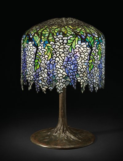 Wisteria tafellamp, ca. 1910 door Studios Tiffany