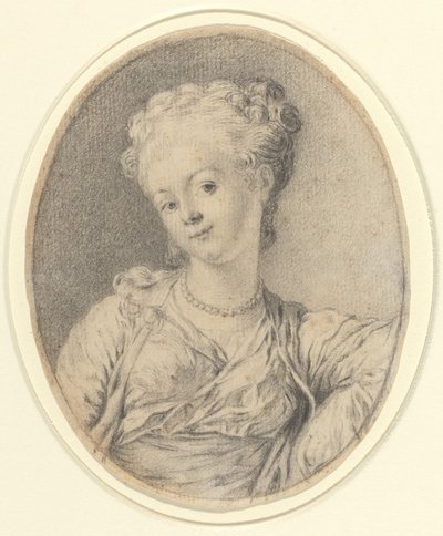 Hoofd van een Dame door Style of Gabriel Jacques de Saint Aubin