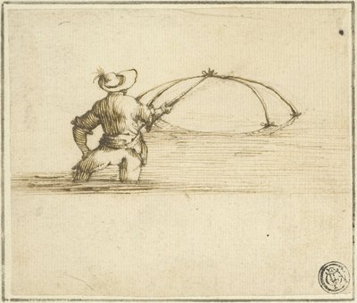 Visser met Net door Style of Jacques Callot