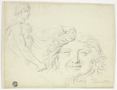Perseus en het hoofd van de Gorgon door Style of Jacques Louis David