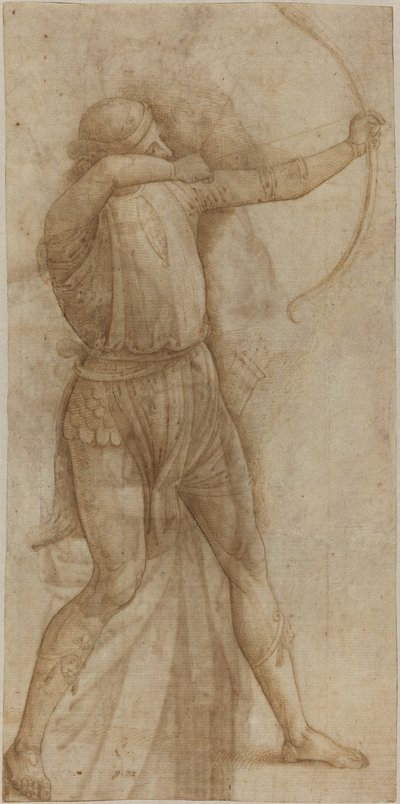 Figuur van een Boogschutter [recto] door Style of Pietro Perugino