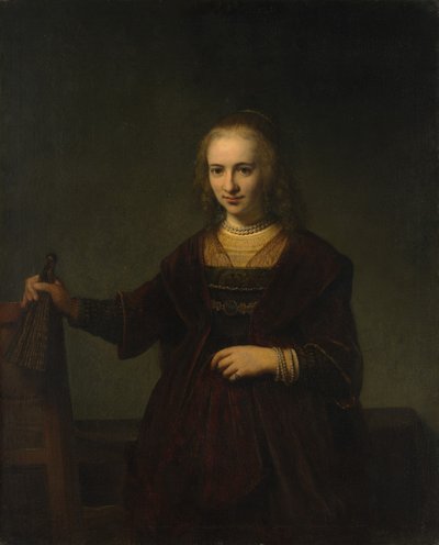 Portret van een vrouw door Style of Rembrandt