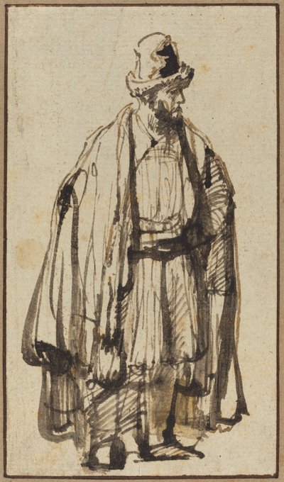 Een oosterling door Style of Rembrandt van Rijn