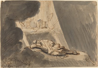 Jakobs Droom door Style of Rembrandt van Rijn