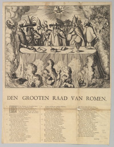 Den Grooten Raad van Romen, 1665-1708 door Style of Romeyn de Hooghe