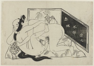 Erotische voorstelling door Sugimura Jihei (attributed to)