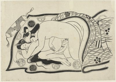 Erotische voorstelling door Sugimura Jihei (attributed to)
