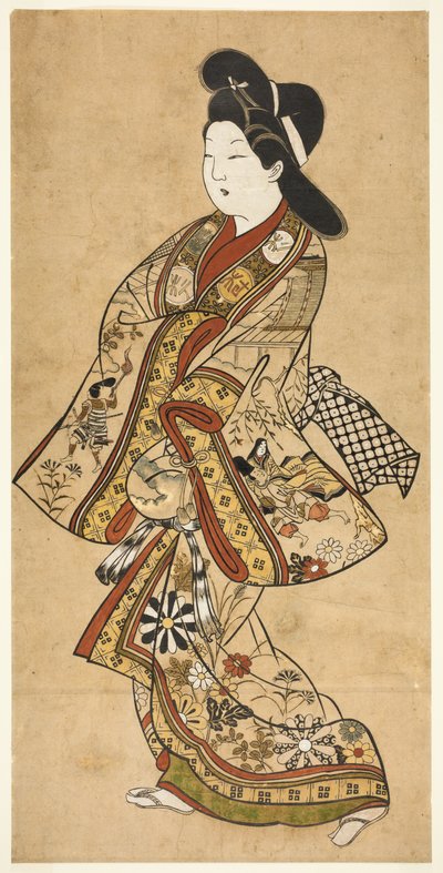 Een schoonheid die wandelt door Sugimura Jihei