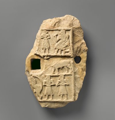 Reliëfplaat met een banketscène door Sumerian Sumerian