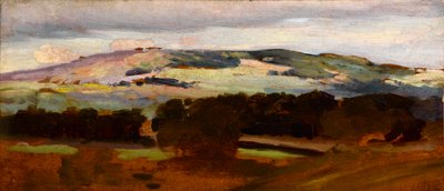 Landschap met eiken door Sunderland Rollison