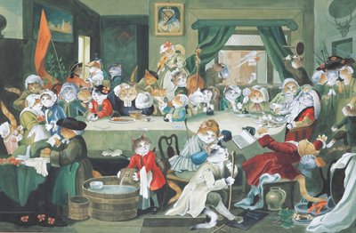 Illustratie uit Cats Galore! A Compendium of Cultured Cats (pub. 2015) door Susan Herbert