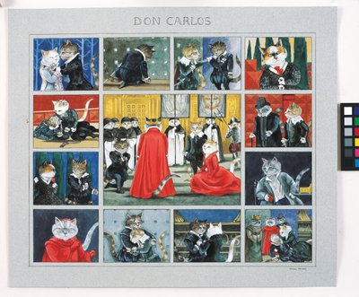 Illustratie uit Cats Galore! A Compendium of Cultured Cats (pub. 2015) door Susan Herbert