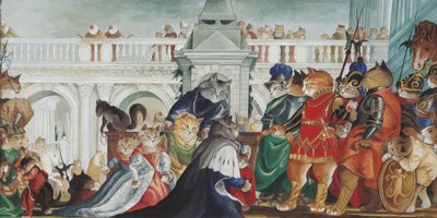 Illustratie uit Cats Galore! Een Compendium van Gecultiveerde Katten (pub. 2015) door Susan Herbert