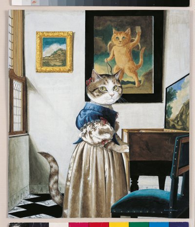 Illustratie uit Cats Galore! Een Compendium van Gecultiveerde Katten (pub. 2015) door Susan Herbert