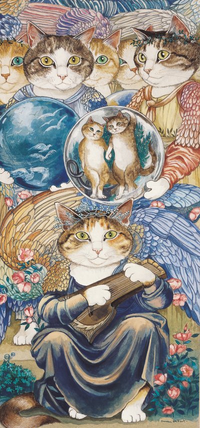 Illustratie uit Cats Galore! A Compendium of Cultured Cats (pub. 2015) door Susan Herbert