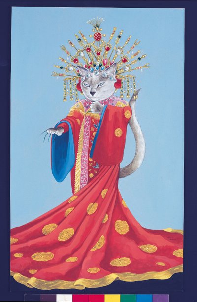 Illustratie uit Cats Galore! A Compendium of Cultured Cats (pub. 2015) door Susan Herbert