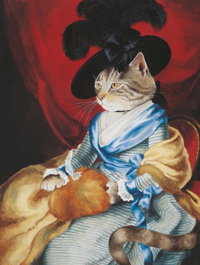Illustratie uit Cats Galore! A Compendium of Cultured Cats (pub. 2015) door Susan Herbert