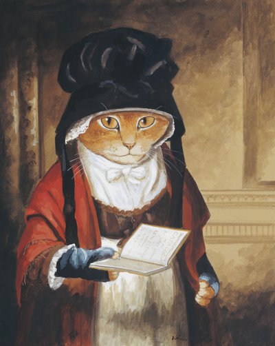 Illustratie uit Cats Galore! A Compendium of Cultured Cats (pub. 2015) door Susan Herbert
