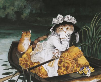 Illustratie uit Cats Galore! A Compendium of Cultured Cats (pub. 2015) door Susan Herbert