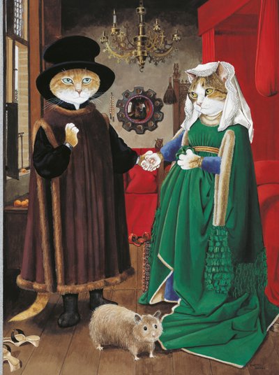 Illustratie uit Cats Galore! A Compendium of Cultured Cats (pub. 2015) door Susan Herbert