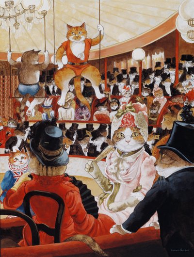 Illustratie uit Cats Galore! A Compendium of Cultured Cats (pub. 2015) door Susan Herbert