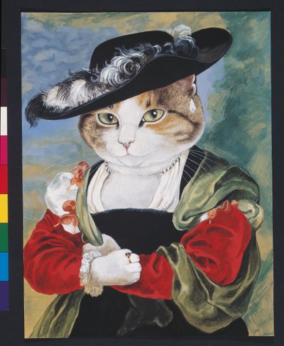 Illustratie uit Cats Galore! A Compendium of Cultured Cats (pub. 2015) door Susan Herbert