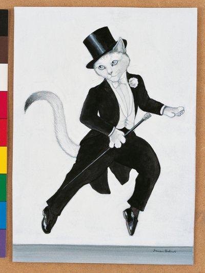 Illustratie uit Cats Galore! A Compendium of Cultured Cats (pub. 2015) door Susan Herbert