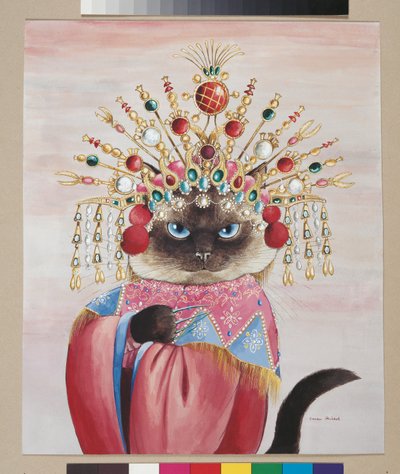 Illustratie uit Cats Galore! A Compendium of Cultured Cats (pub. 2015) door Susan Herbert