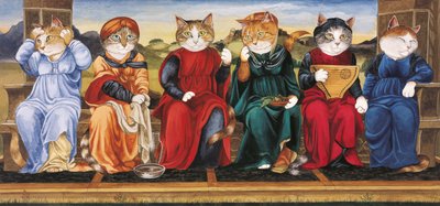 Illustratie uit Cats Galore! A Compendium of Cultured Cats door Susan Herbert