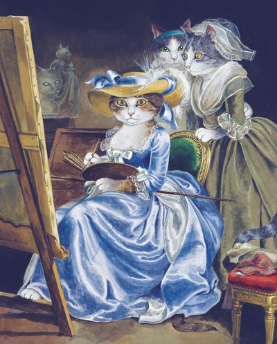 Illustratie uit Cats Galore! A Compendium of Cultured Cats door Susan Herbert