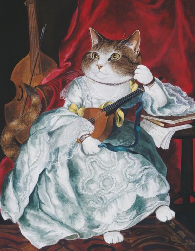 Illustratie uit Cats Galore! A Compendium of Cultured Cats door Susan Herbert